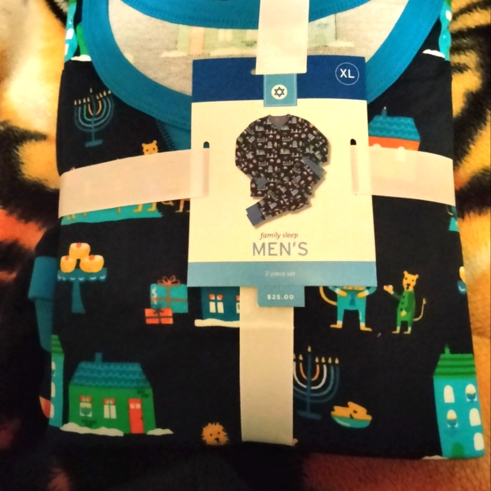 Cotton Sleepwear Men's "Hannuka" 2 Pieces Set XL. Brand New w/ Tag